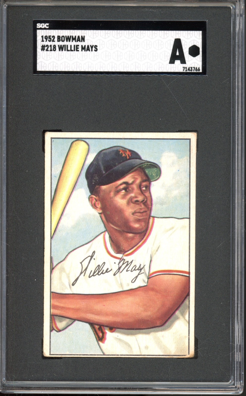 1952 Bowman #218 Willie Mays SGC Authentic Vintage HOF Baseball Card (3766)