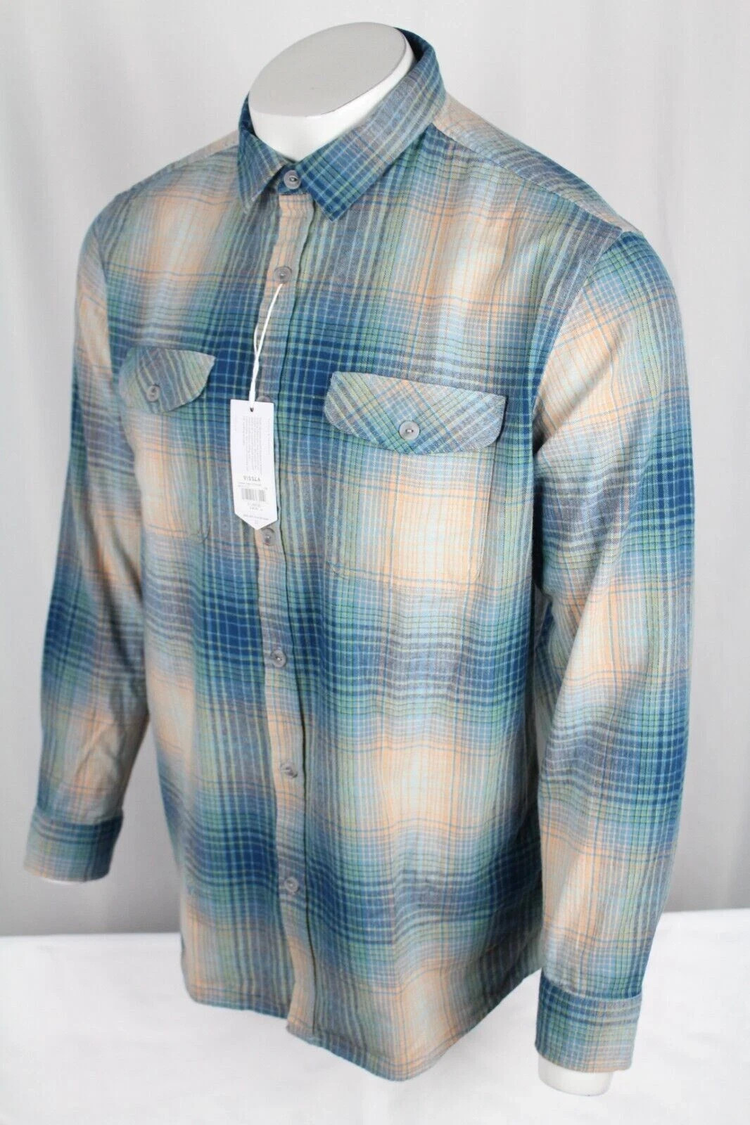 Vissla Men\'s Central Coast Flannel Long Sleeve M Medium Storm Blue M513YCEC Vissla Men\'s Central Coast Flannel Long Sleeve M Medium Storm Blue M513YCEC