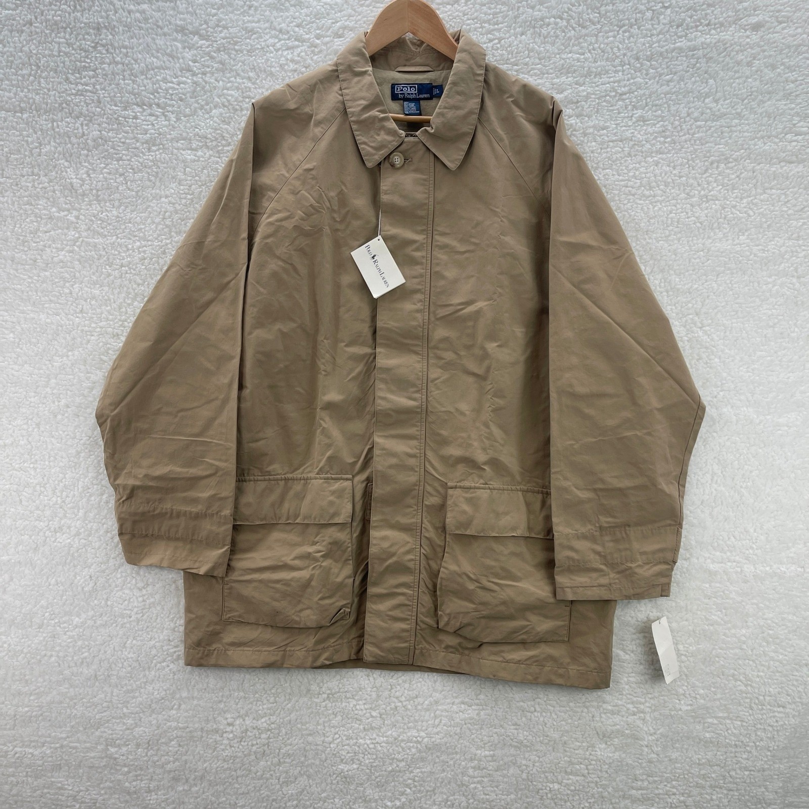 VTG Polo Ralph Lauren Mac Jacket Mens Large Lightweight Field Coat Trench NEW