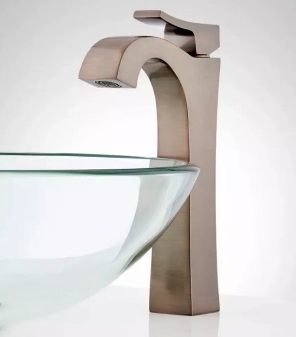 Signature Hardware Vilamonte Waterfall Vessel Bathroom Faucet Oil Rubbed Bronze Signature Hardware Vilamonte Waterfall Vessel Bathroom Faucet Oil Rubbed Bronze