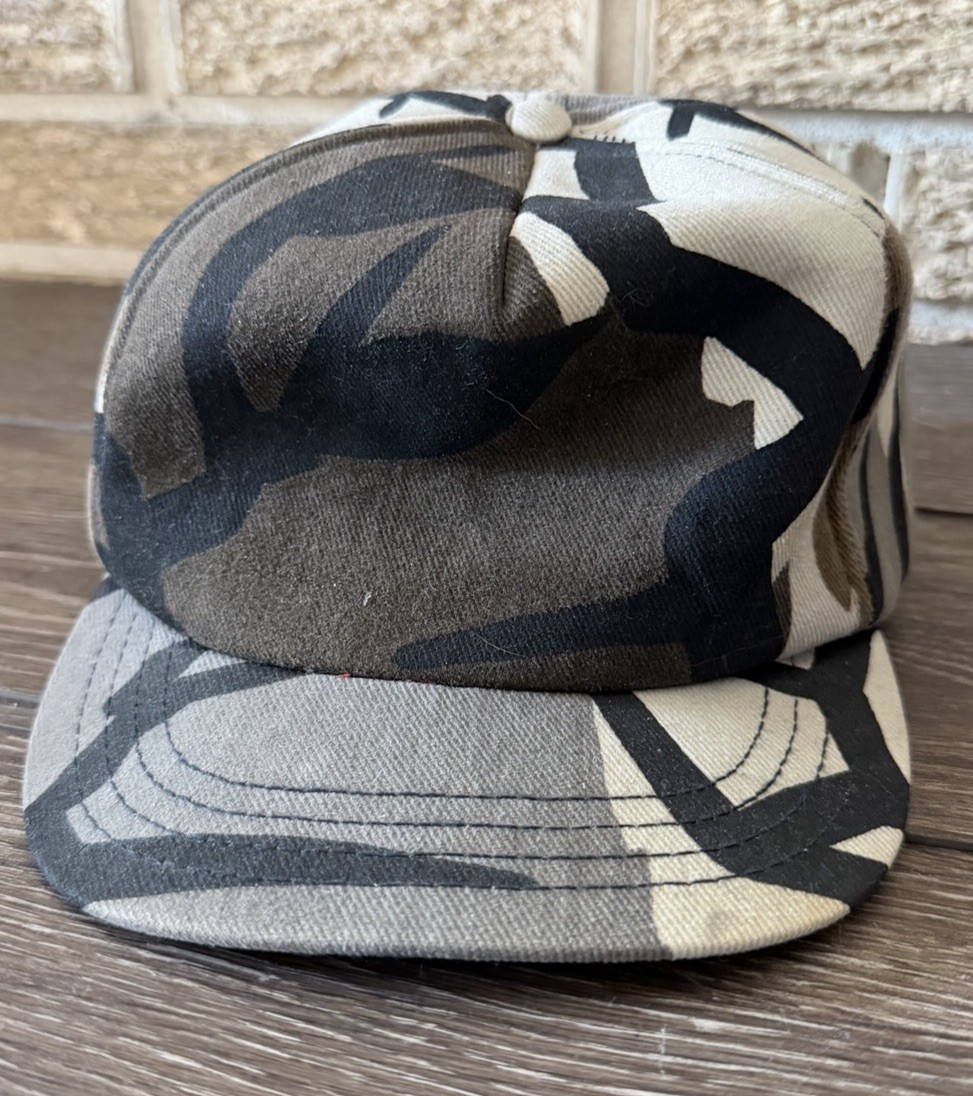 Vintage Camo Hat Cap Snapback USA Made 80s Camouflage Hunting SnapBack