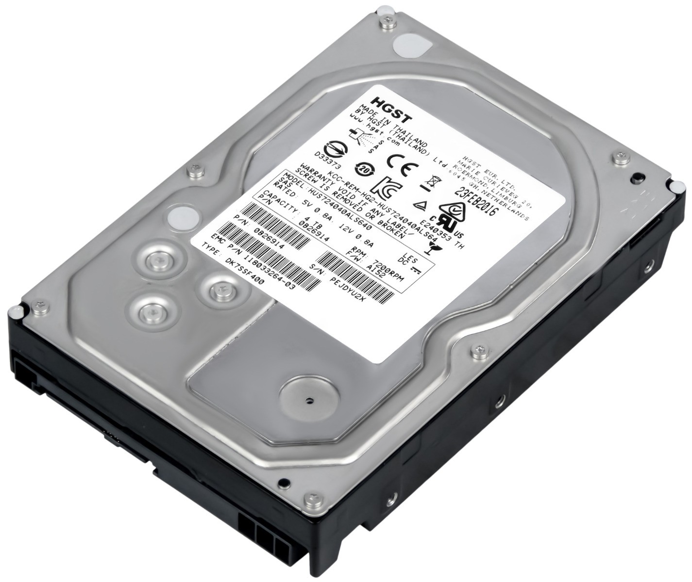 HARD DRIVE EMC 118033264-03 HUS724040ALS640 4TB 7.2K 64MB SAS-2 3.5'' 