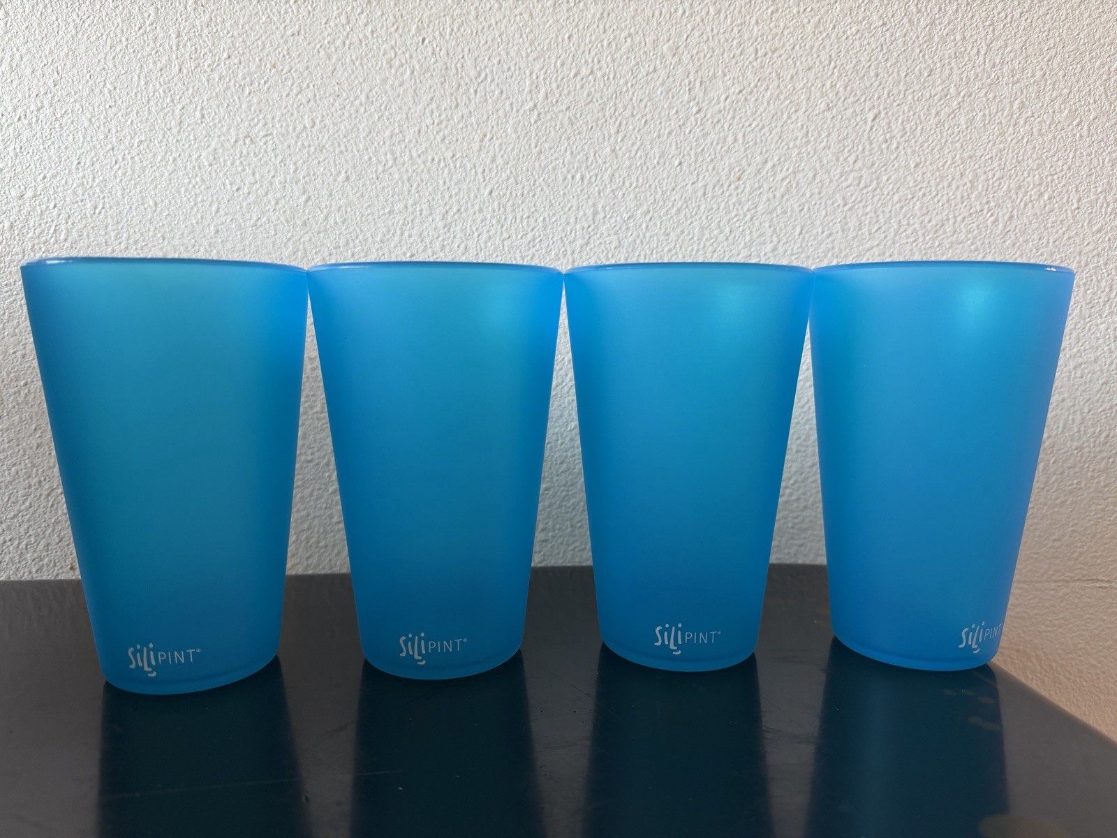 Silipint Blue Silicone Tumblers Set of 4 Solid Color Drinking Glasses Silipint Blue Silicone Tumblers Set of 4 Solid Color Drinking Glasses