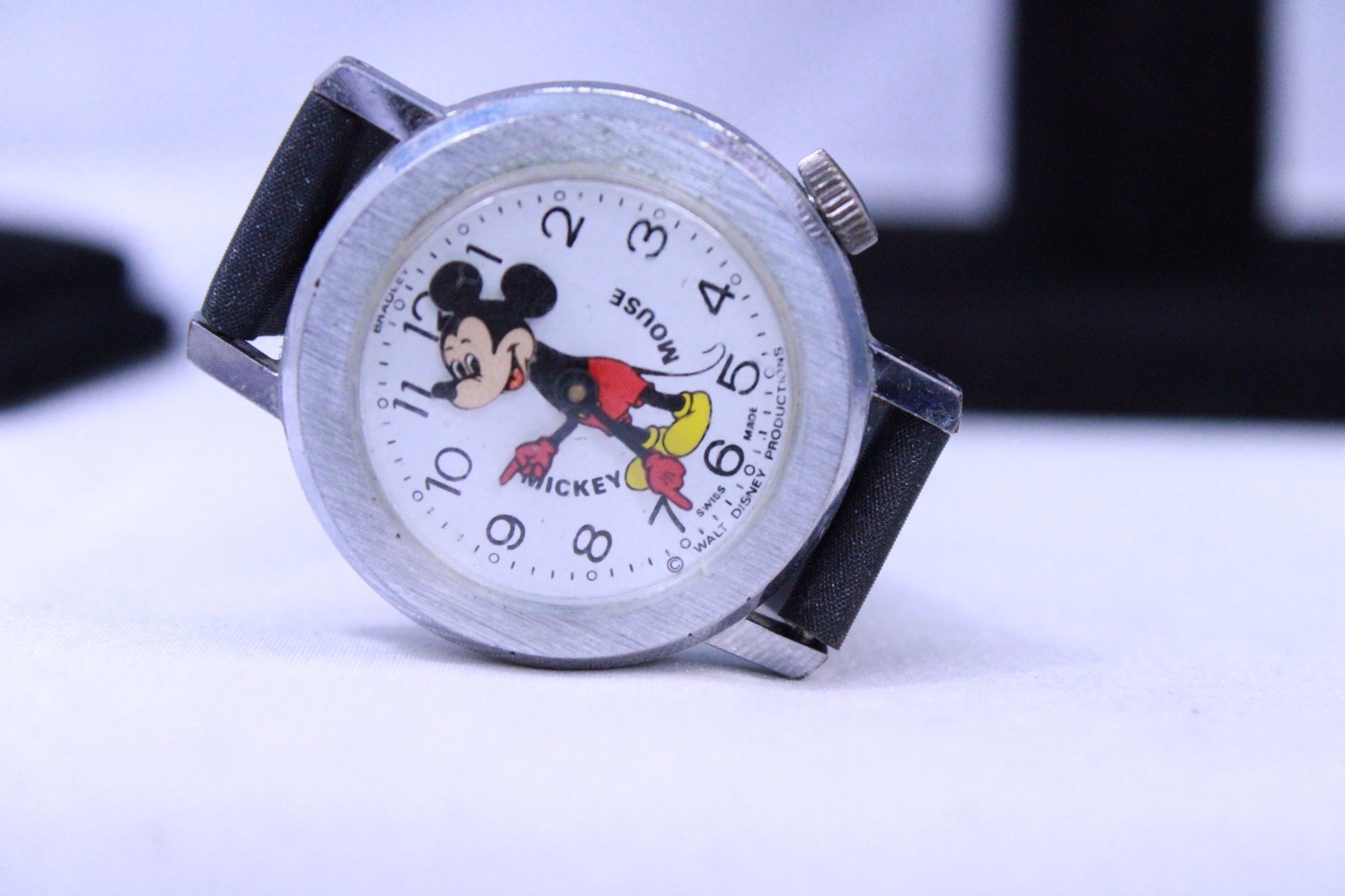 Vintage Bradley Mickey Mouse Nodding Head Swiss Watch