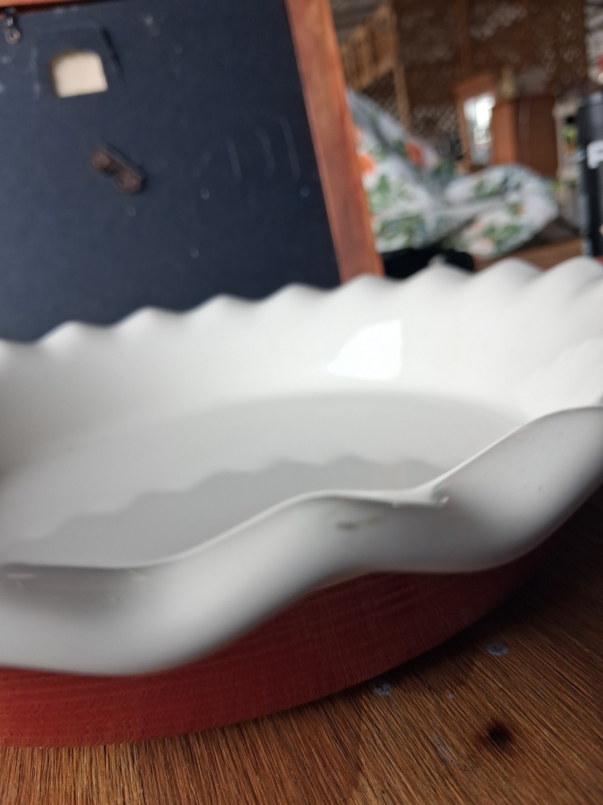 Red Corning Ware Etch  Pie Plate ~ 11\