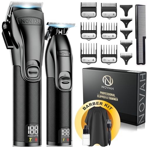 Novah Professional Hair Clippers for Men, Professional Barber Clippers and Tr...