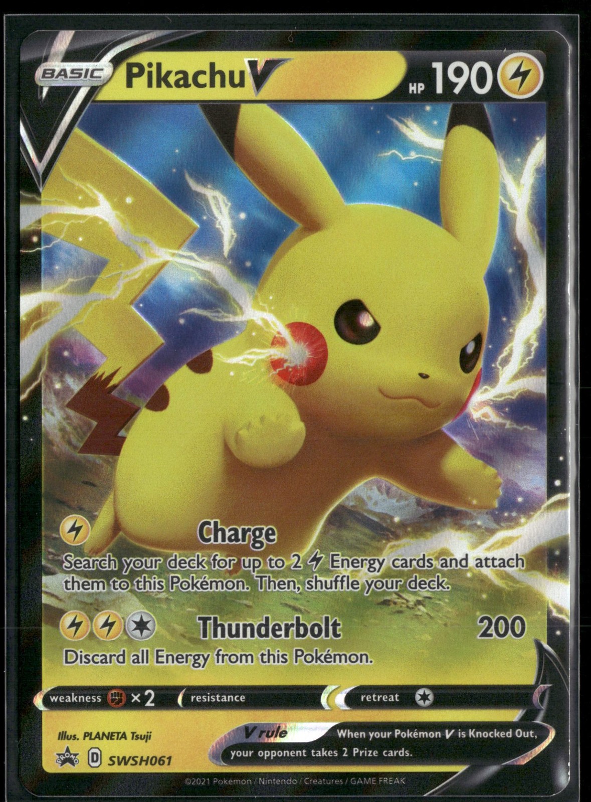 Pikachu V SWSH061 P SWSH: Sword & Shield Promo Cards Holo NM Pokemon Pikachu V SWSH061 P SWSH: Sword & Shield Promo Cards Holo NM Pokemon