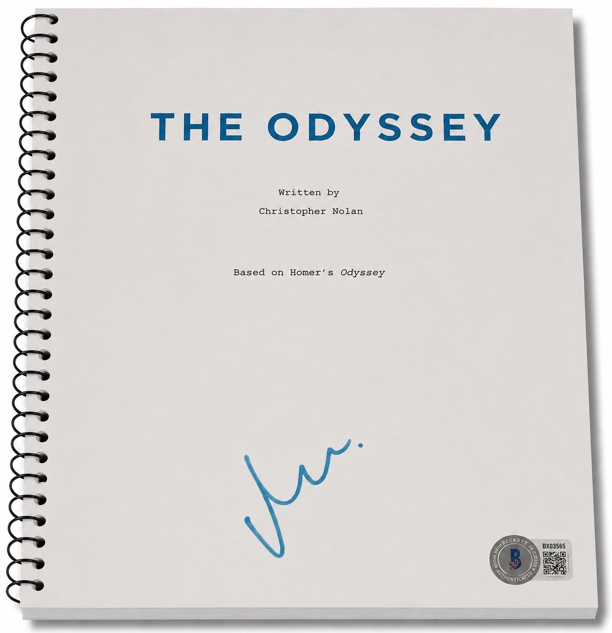 Matt Damon Signed Autograph The Odyssey Full Movie Script Screenplay Beckett BAS