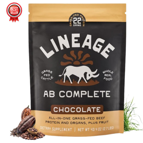 Lineage Provisions Grass Fed Beef Protein Powder, Chocolate, 2.7 lbs