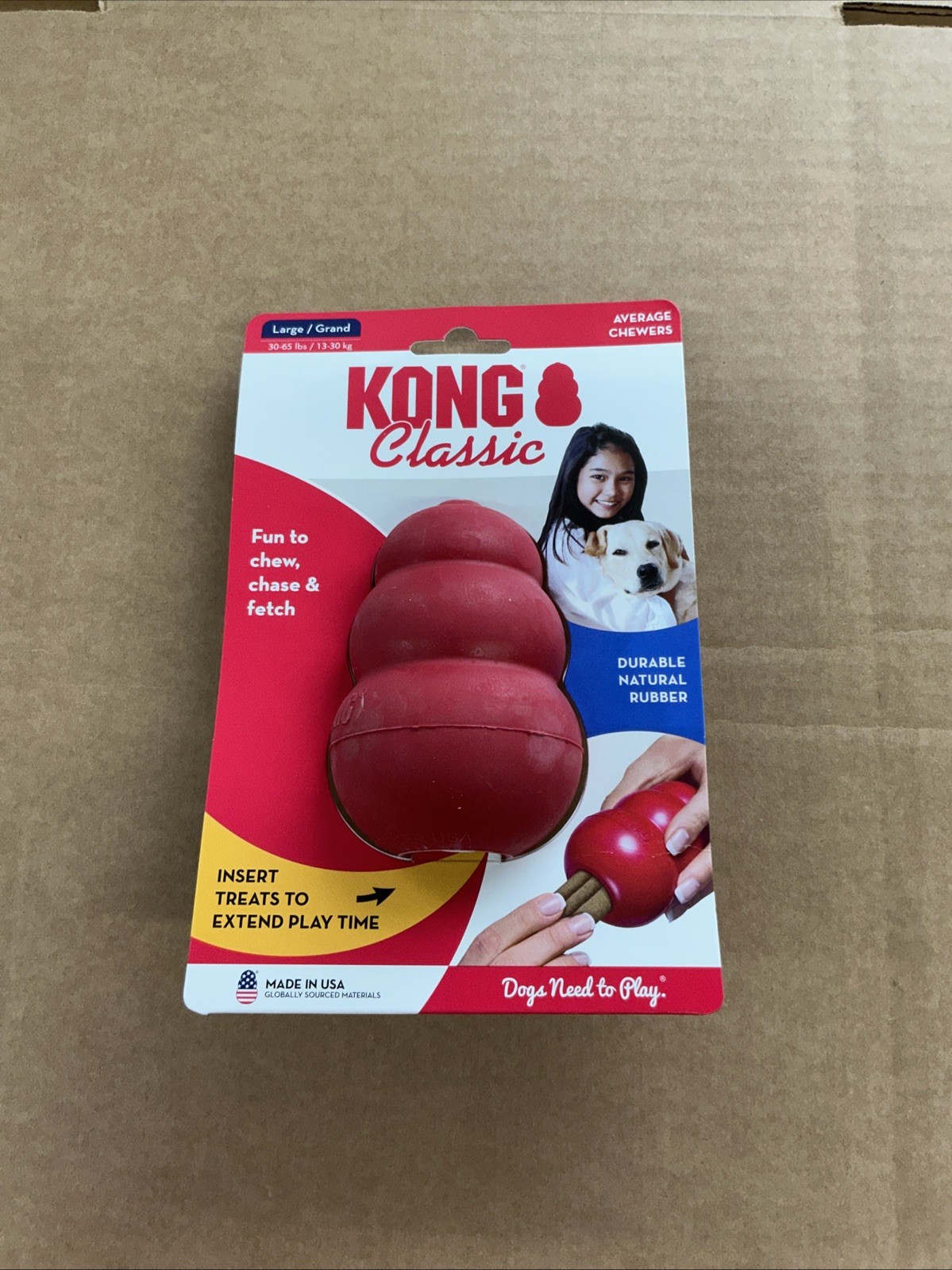 New Kong Dog Rubber Chew Toy - Red Large/Grand