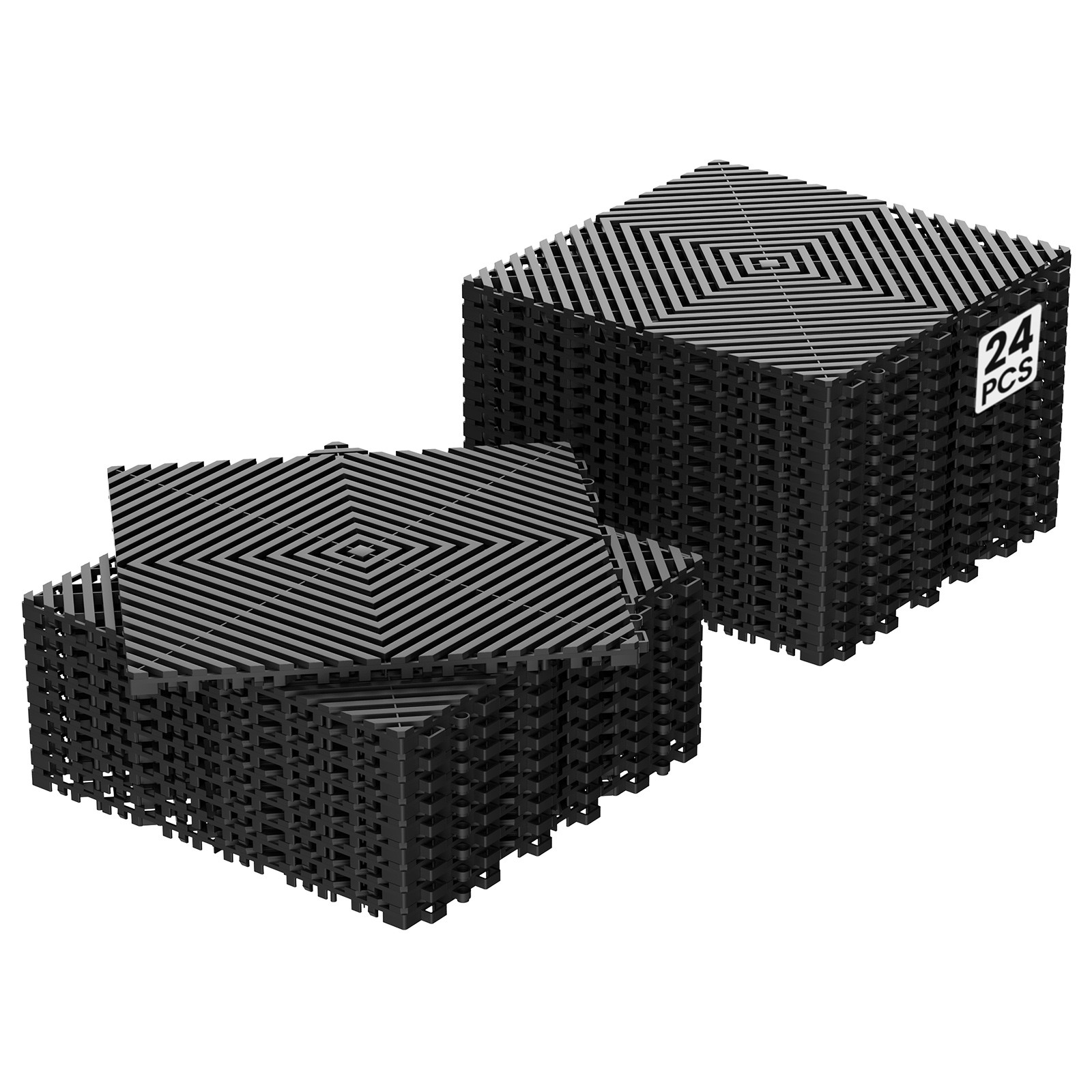 NAIZEA Garage Floor Tiles Interlocking Mat  24/36/50SqFt Modular PP Drainage Mat