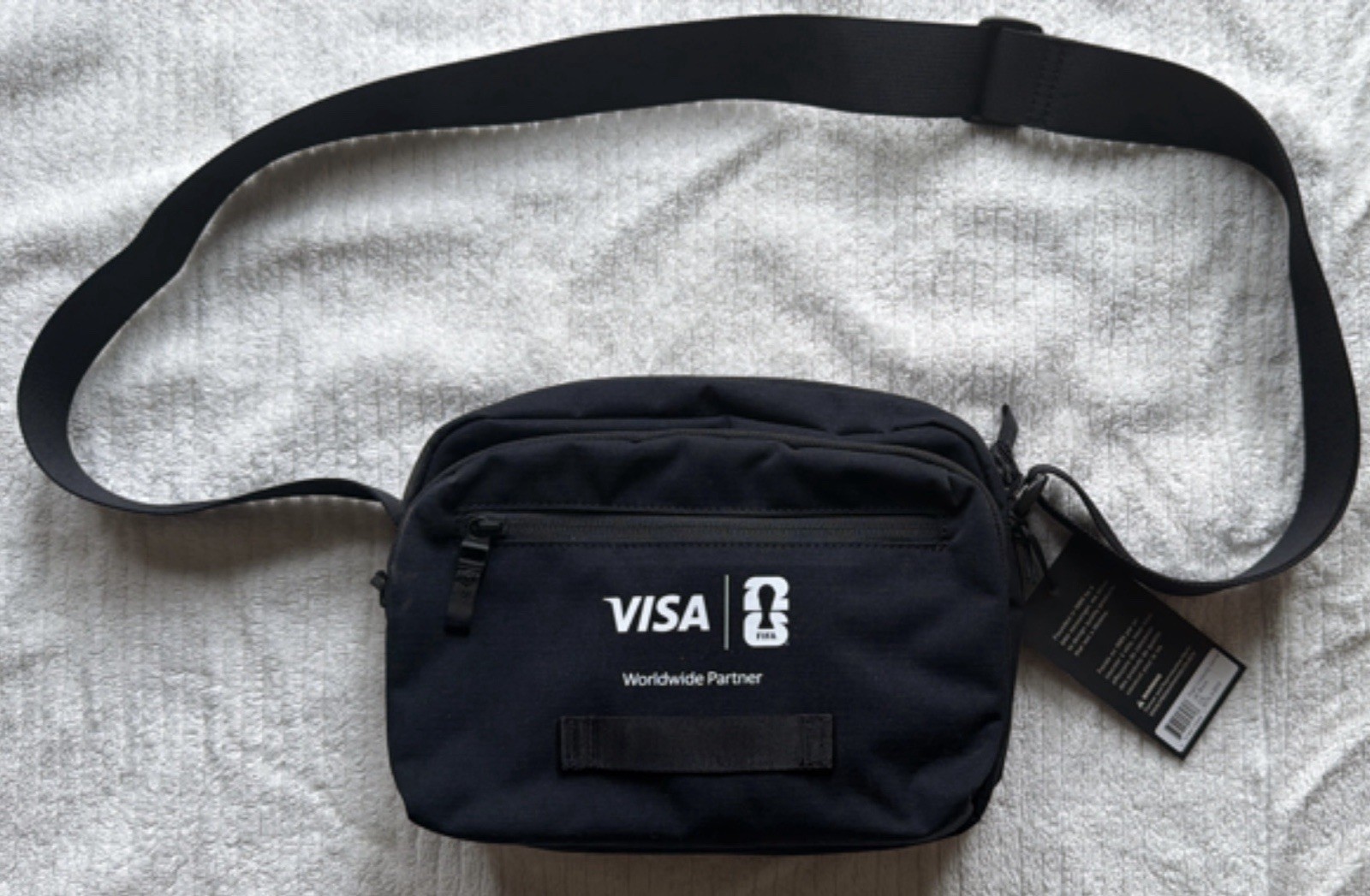 TIMBUK 2 Flight Crossbody Satchel Jet Black OS 1075-3-6114 VISA FIFA World Cup