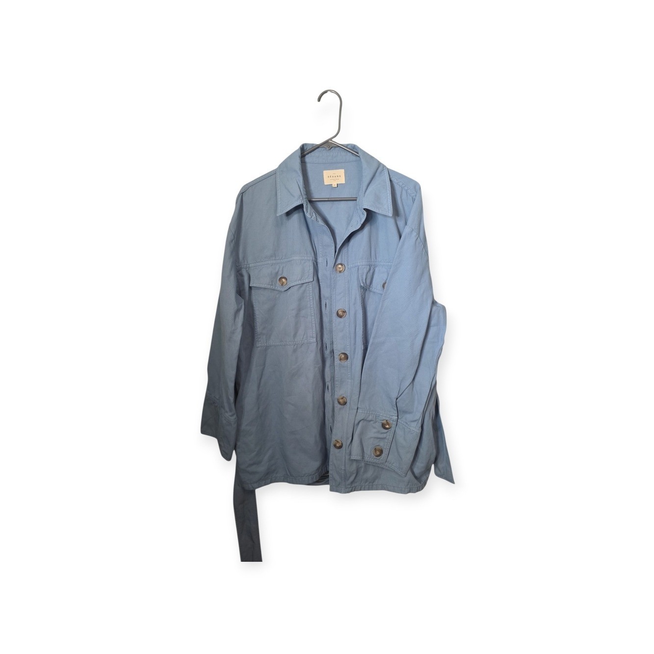 Women\'s Sezane Marena utility jacket in light blue, size 46 (14)