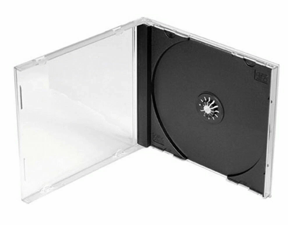 QTY 10 Standard Clear Single CD Jewel Storage Cases 1- Disc Assembled Black Tray QTY 10 Standard Clear Single CD Jewel Storage Cases 1- Disc Assembled Black Tray