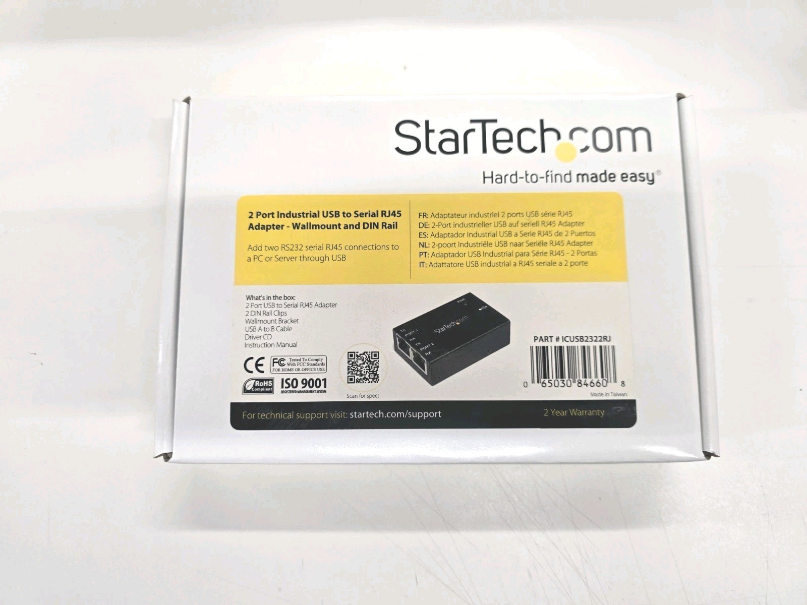 StarTech ICUSB2322RJ 2-Port Industrial USB to Serial RJ45 RS232 Adapter DIN Rail StarTech ICUSB2322RJ 2-Port Industrial USB to Serial RJ45 RS232 Adapter DIN Rail