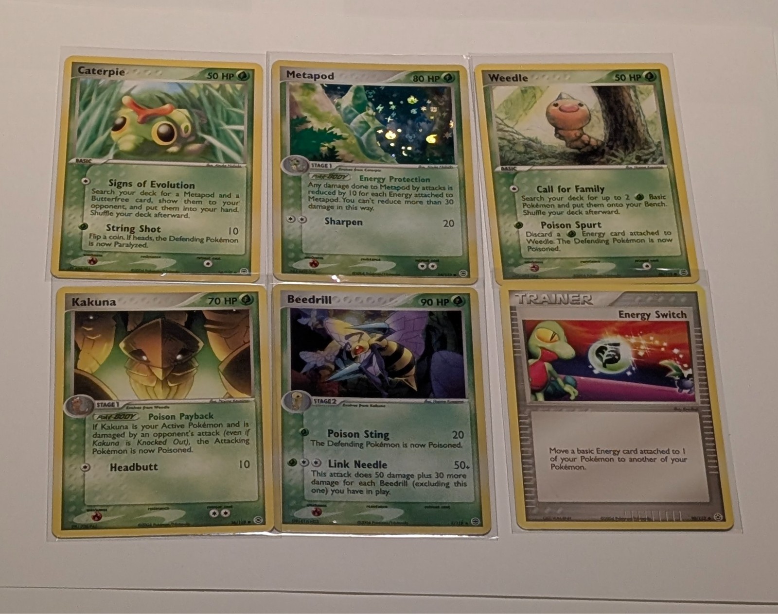 Pokemon EX FireRed LeafGreen 6 Card Lot Metapod Reverse Holo Beedrill Holo