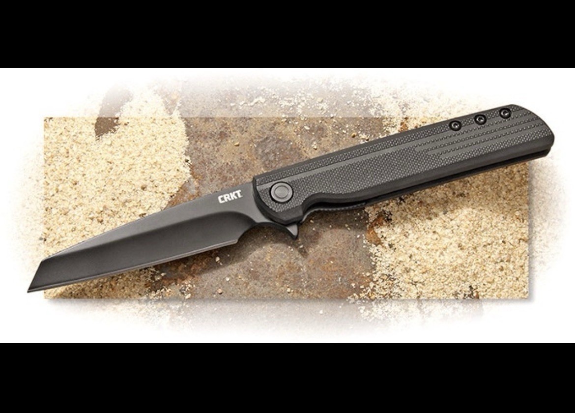 CRKT • LCK + Tanto Blackout • Assisted Tactical EDC Flipper w/ GRN Handle •3802K