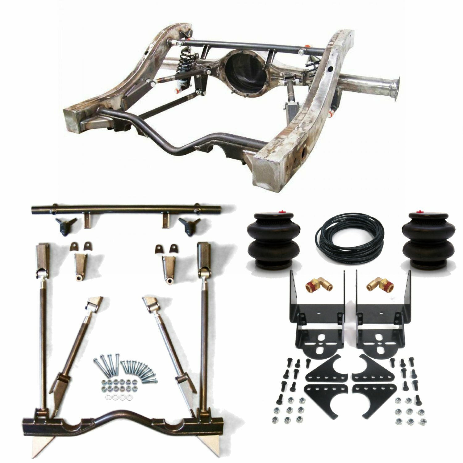 1955-1957 Chevy Bel Air Rear Triangulated 4-Link w/ Air Ride 2500lbs Suspension 