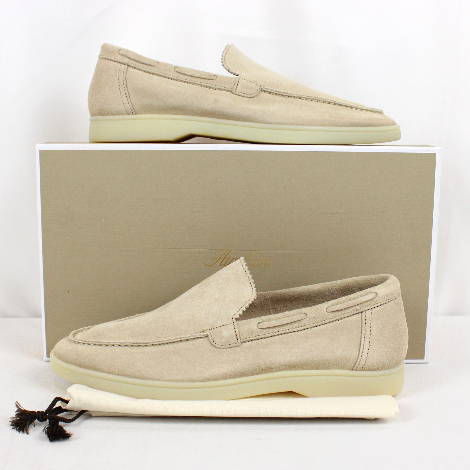 Aurelien Lady Yacht Suede Loafers In Light Beige  - Women\'s Size EU 40 / US 9