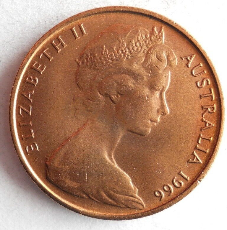 1966 AUSTRALIA 2 CENTS - AU/UNC - Great Coin -  - Bin TTT