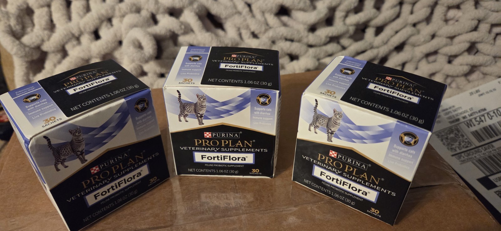 3X Purina FortiFlora 30 Sachets  Cats Probiotic Pro Plan Veterinary Supplement