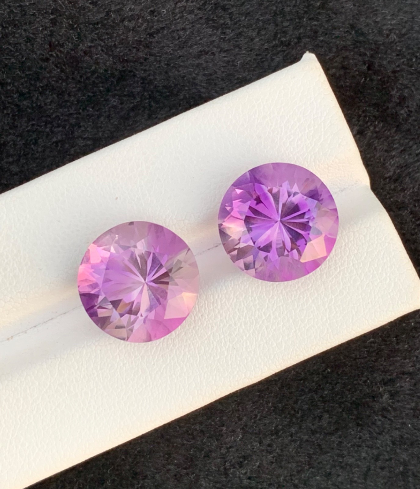 19.80 Carat Round Shape perfect pair Amethyst From Brazil/ 14.14.10 mm