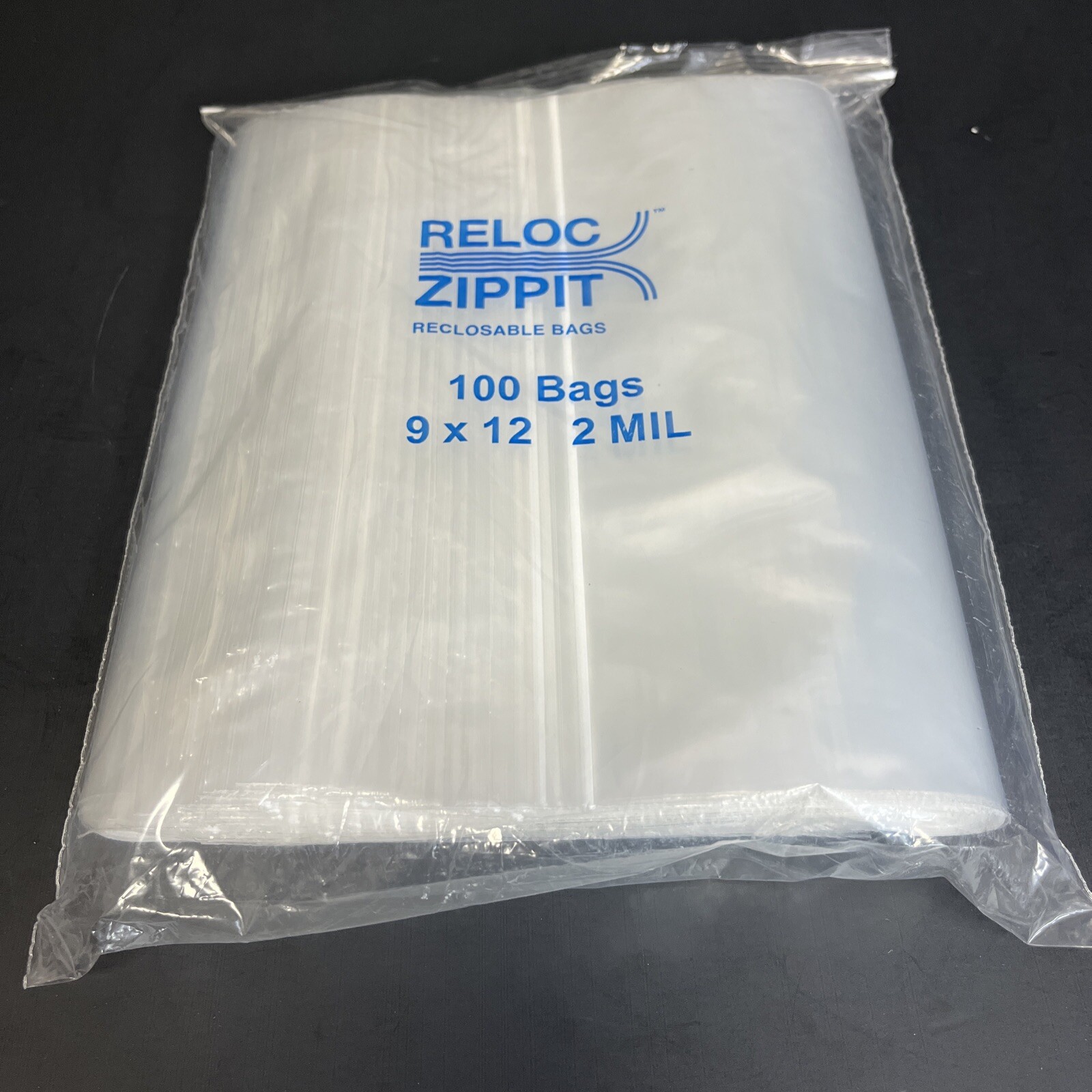 Reloc Zippit Bag 9 x 12 in. Large Clear 2 Mil Resealable Total of 300 Bags