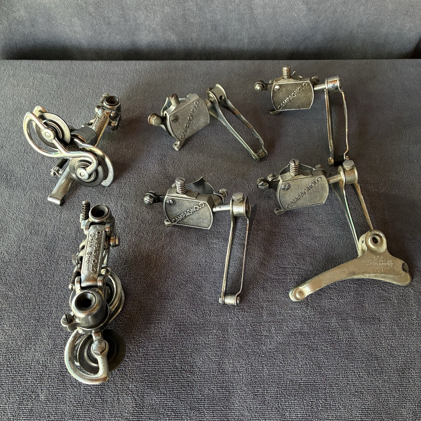 Campagnolo Vintage Parts Lot Road Bike Parts Front And Rear Derailleurs Parts