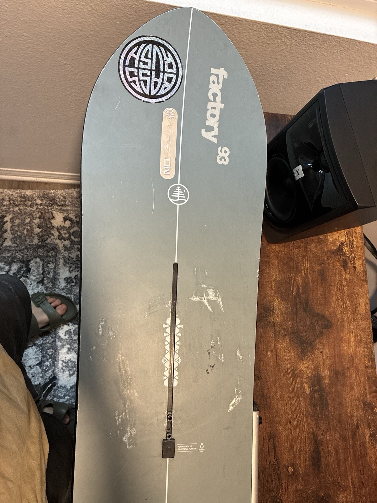 Burton Family Tree powder wrench 152cm Powder Snowboard Channel Gray Purple Burton Family Tree powder wrench 152cm Powder Snowboard Channel Gray Purple