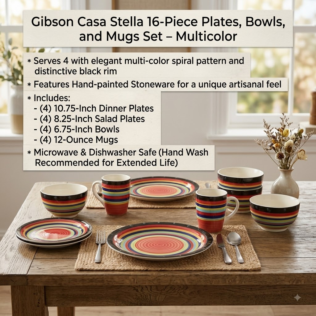 Gibson Home Casa Stella 16-Piece Dinnerware Set