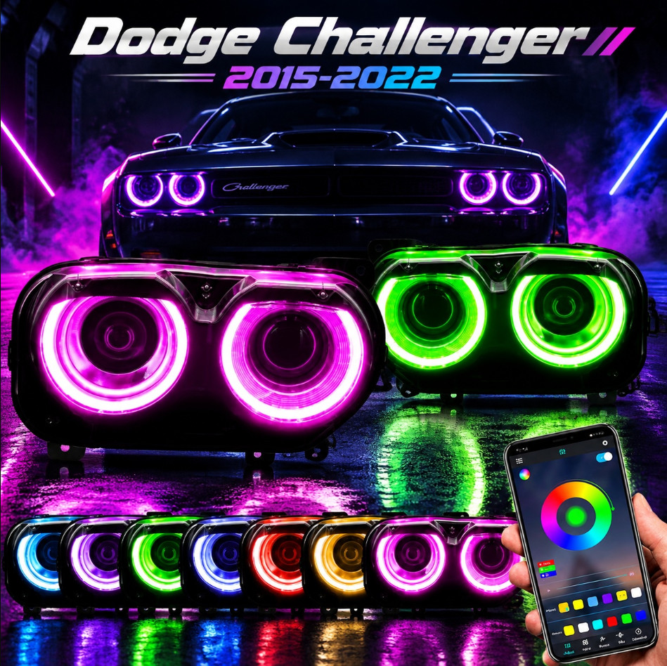 VLAND RGB LED Headlights For 2015-2022 Dodge Challenger R/T SRT Hellcat SXT SE VLAND RGB LED Headlights For 2015-2022 Dodge Challenger R/T SRT Hellcat SXT SE
