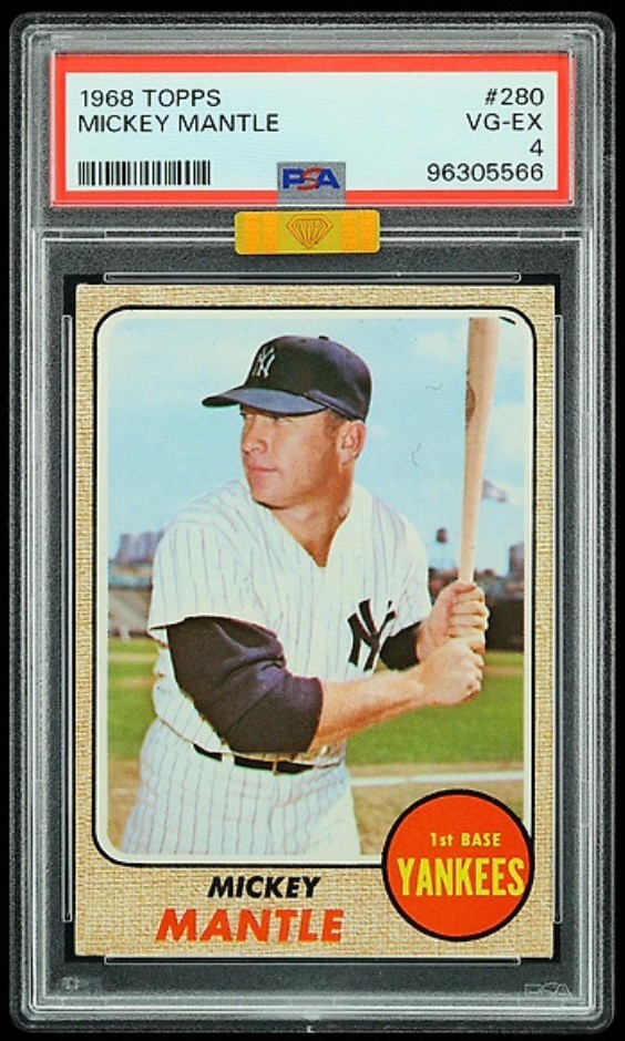 1968 Topps - Mickey Mantle #280 PSA 4  MBA Gold Diamond 4.5 
