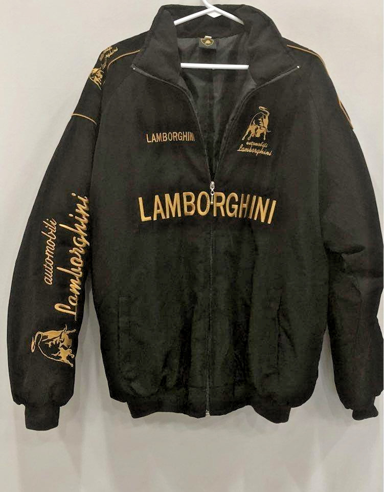 Lamborghini Jacket Ebroidered Cotton Padded F1 Racing Jacket Unisex Adult Rare