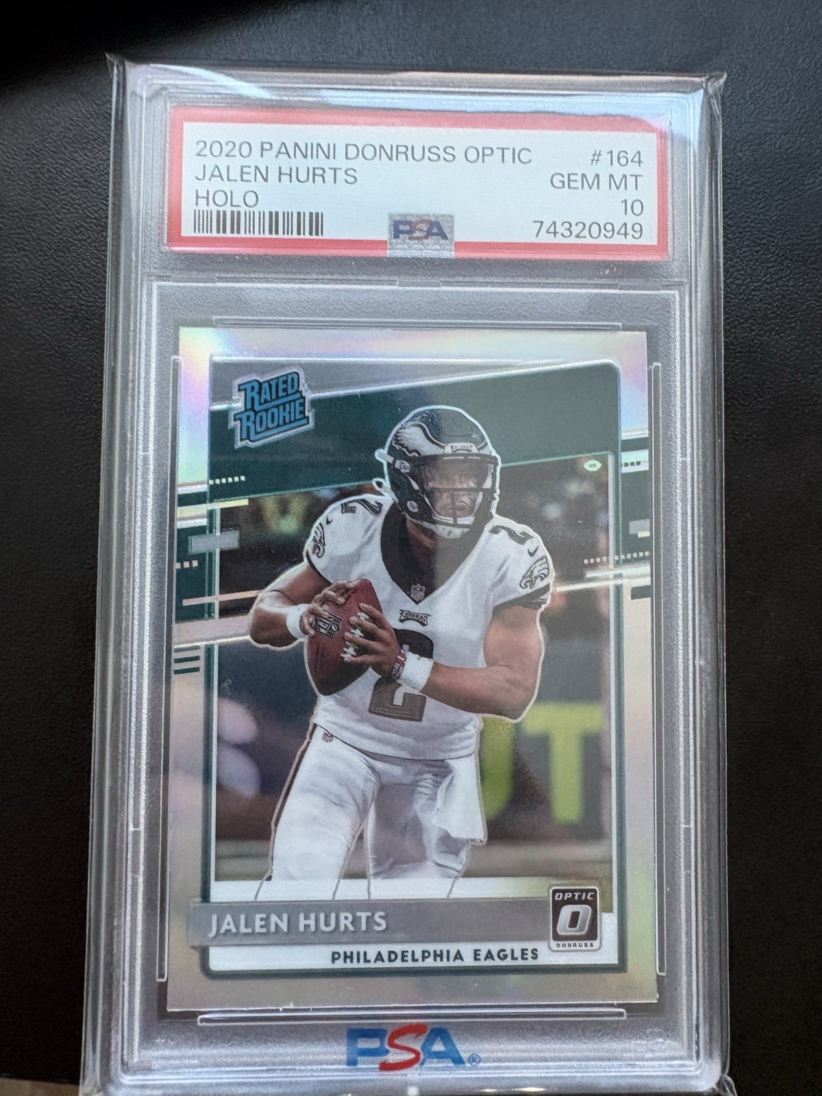 2020 Panini Donruss Optic - Rated Rookies Jalen Hurts #164 Holo Prizm (RC) 2020 Panini Donruss Optic - Rated Rookies Jalen Hurts #164 Holo Prizm (RC)