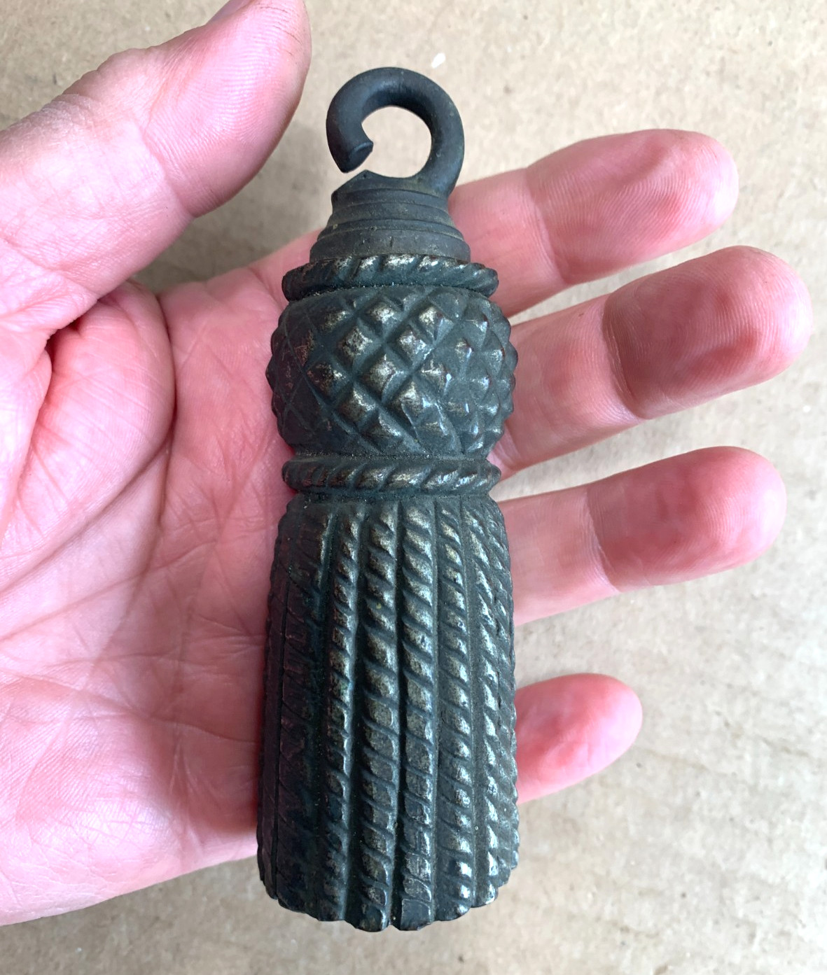 Vintage Antique Victorian BRASS Weight Curtain drapery Cord pull - 20 ounces