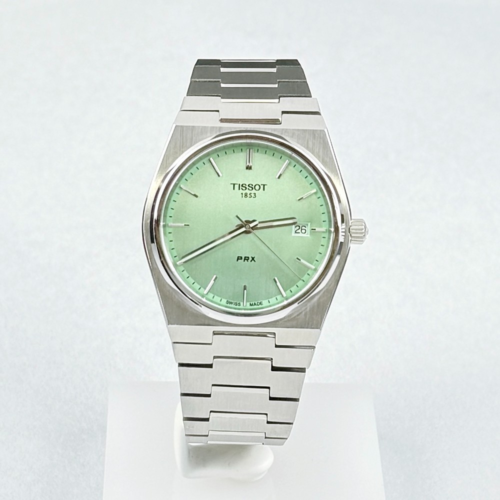 Tissot PRX 40mm Men\'s Quartz Light Green Dial Stainless Watch T137.410.11.091.01