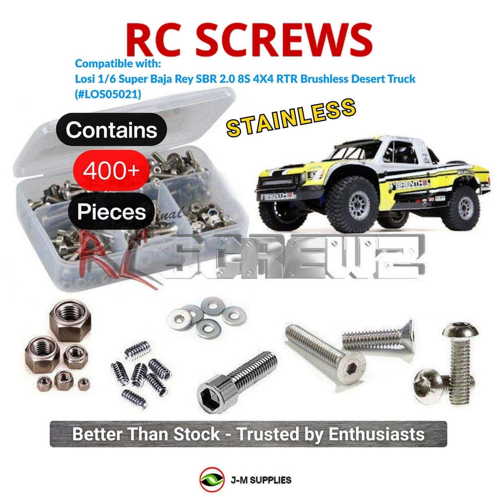 RCScrewZ Stainless Screw Kit los123 for Losi Super Baja Rey 2.0 LOS05021 | SET