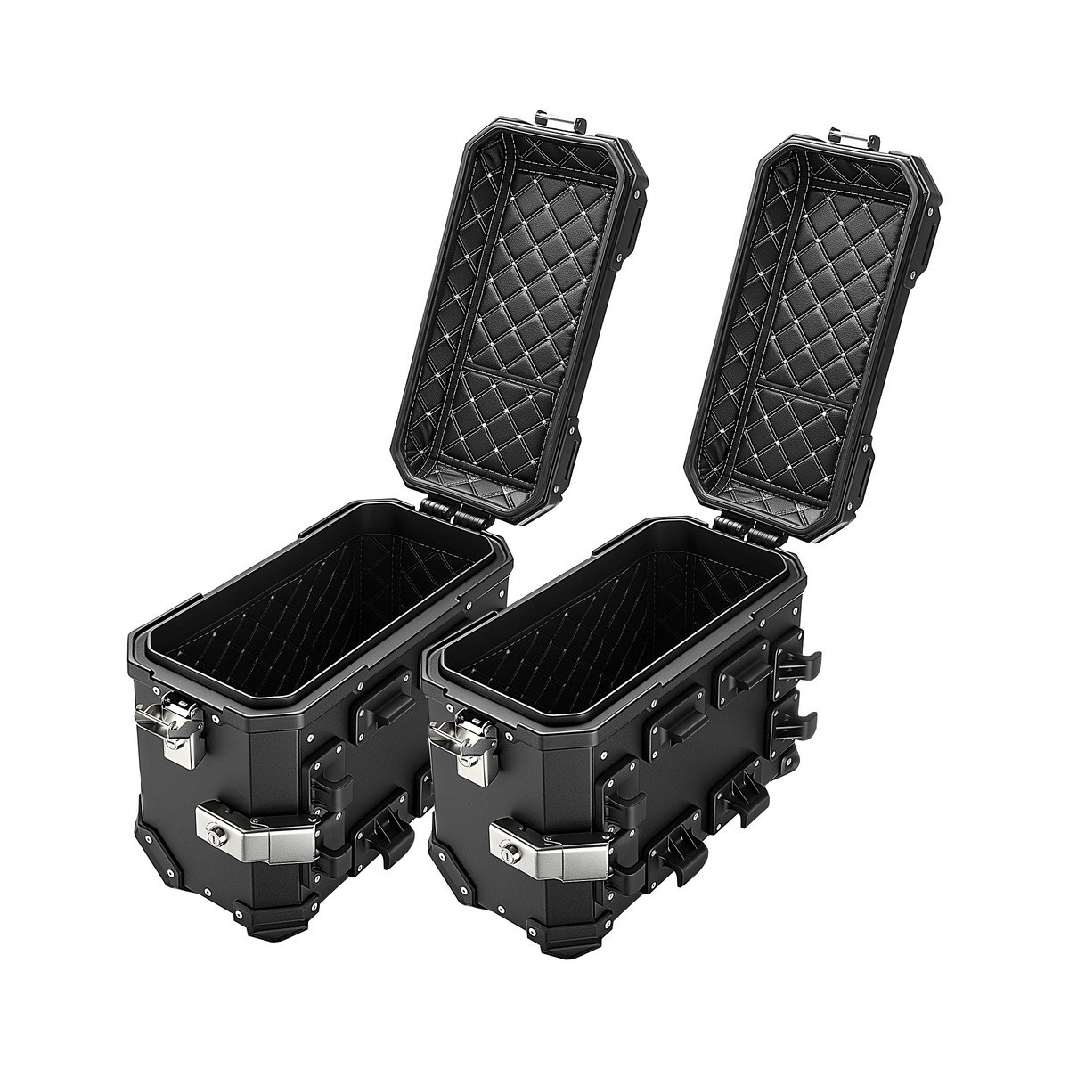 2×Side Case 36L Hard Saddlebags Motorcycle Tour Trunk Luggage & Mounting Bracket
