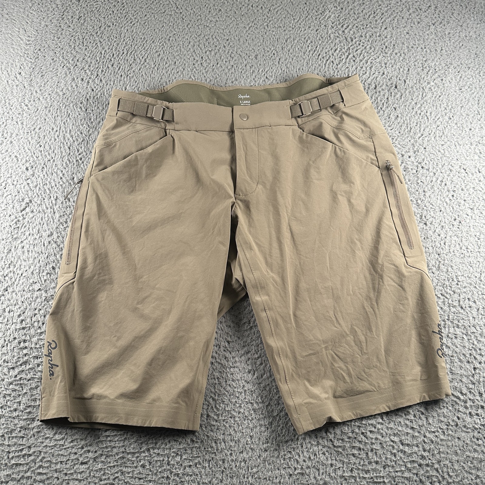 Rapha Explore Overshorts Shorts Mens XL Beige Nylon Cycling Mountain Bike 12 In