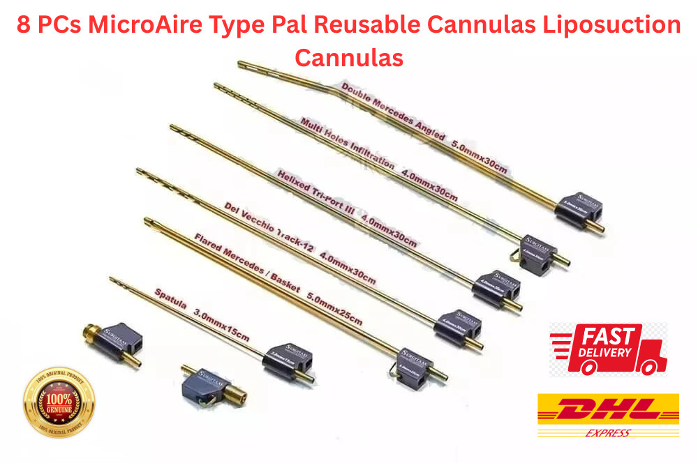 Reuseable MicroAire Type Pal Cannulas Set of 8 PCs