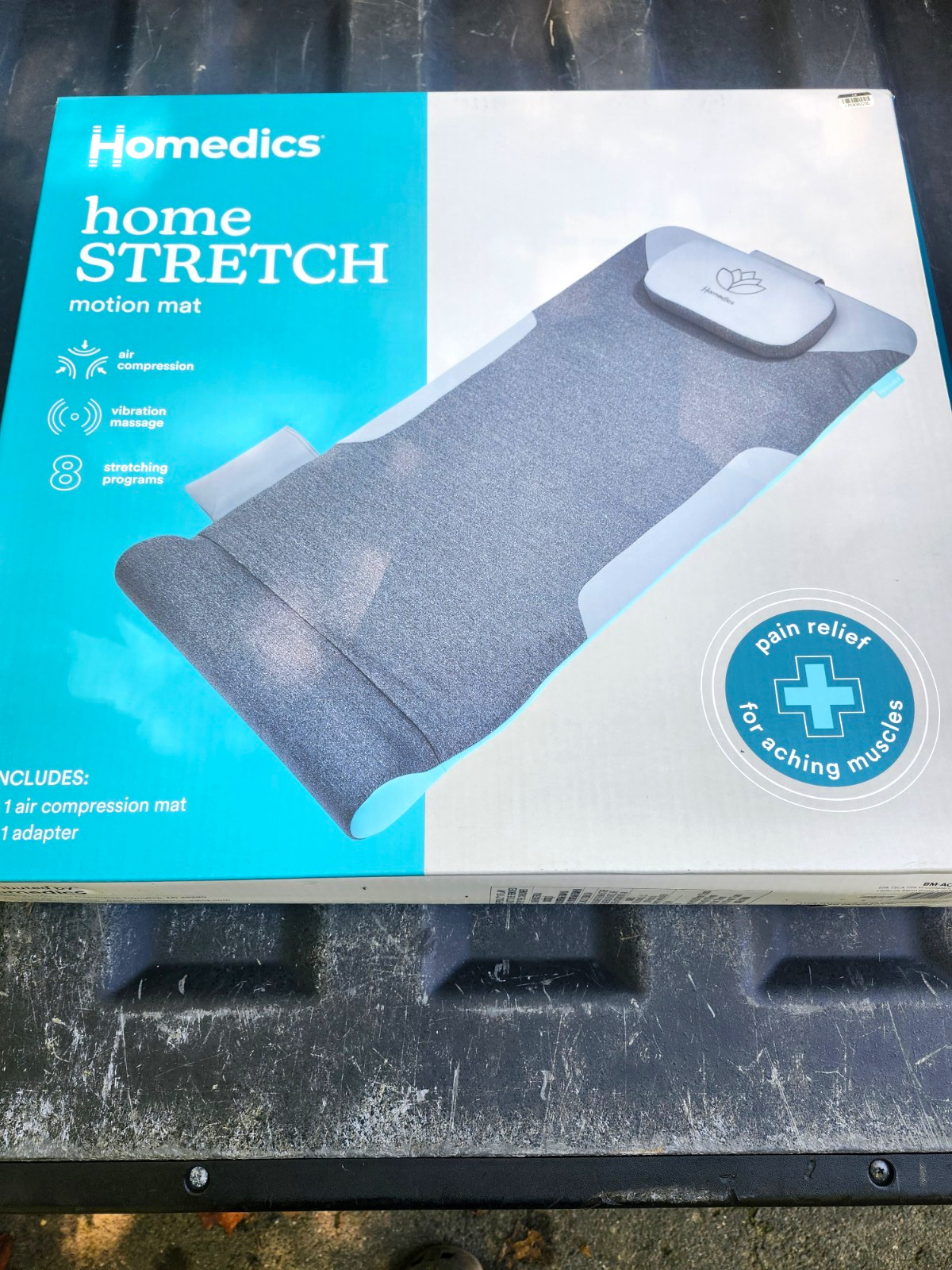 HoMedics homeSTRETCH Massage Mat Air Compression & Vibration w/ Remote Gray