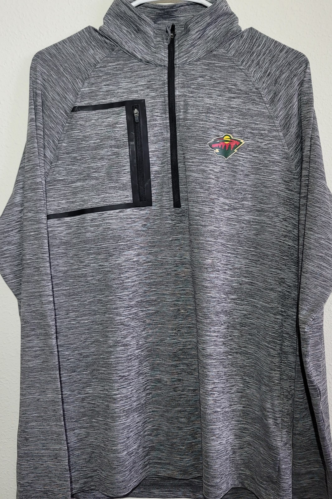 NHL Minnesota Wild LevelWear Mens Small Charcoal Gray/Black 1/4 Zip NEW NHL Minnesota Wild LevelWear Mens Small Charcoal Gray/Black 1/4 Zip NEW