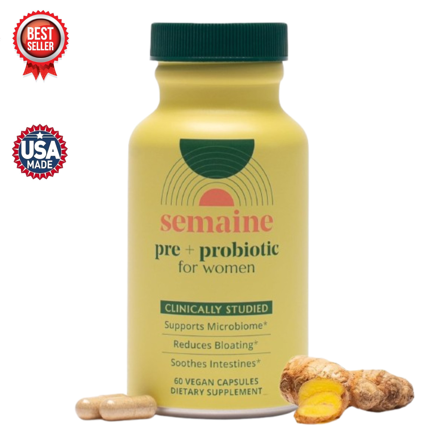 Semaine Super Powered Prebiotic + Probiotic for Women,Clinically-Studied (60 ct)