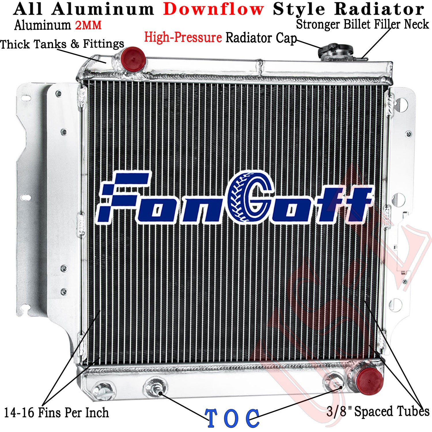 CU8101 4 Row Aluminum Radiator For Chevy V8 Swap TJ YJ
