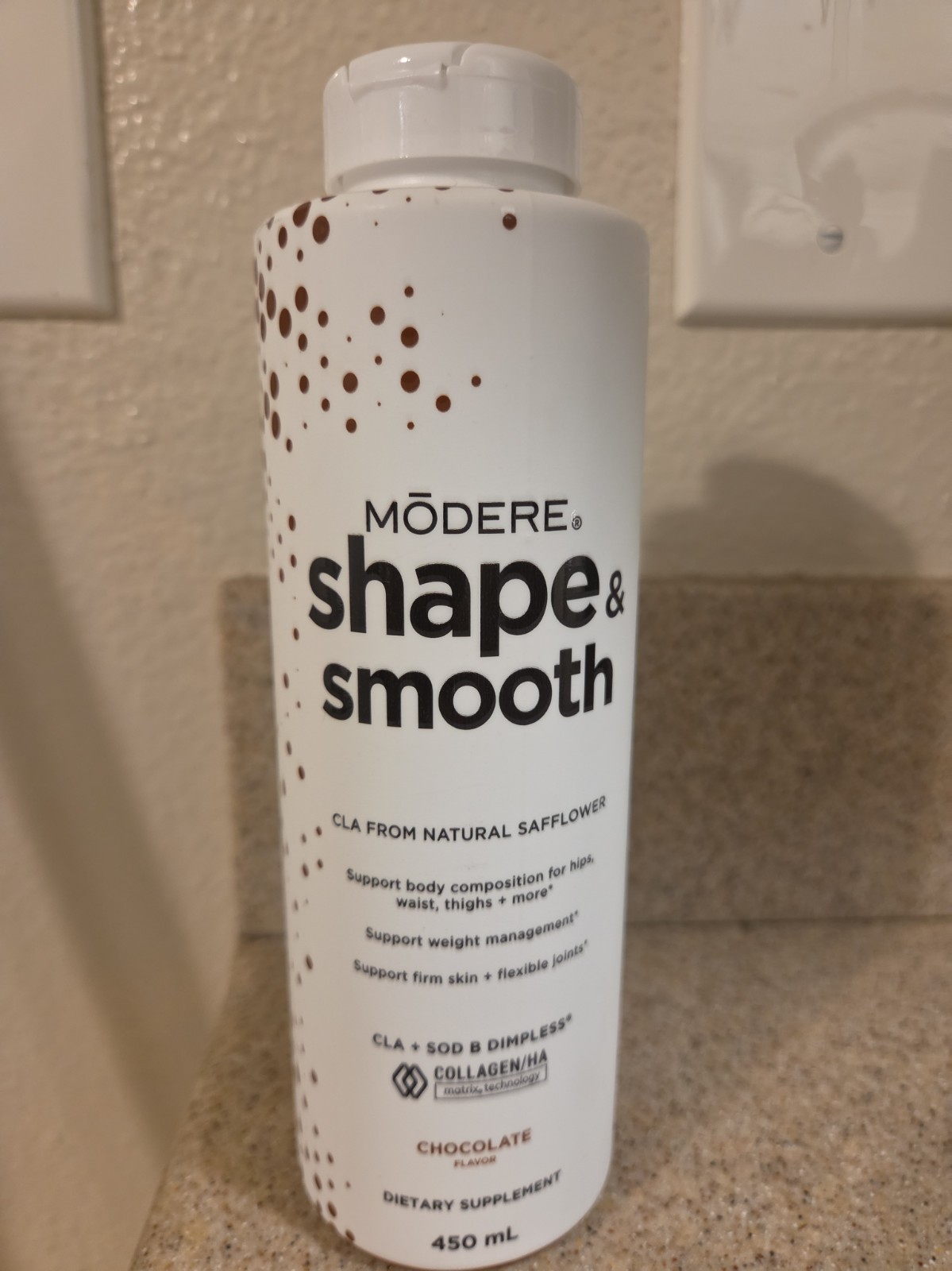 Modere Shape & Smooth CLA + Collagen/HA Liquid Supplement Chocolate 450 mL