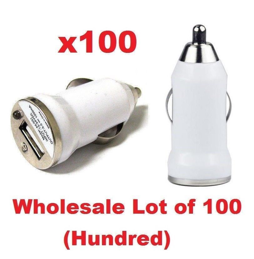 Lot 100 x White USB Universal Car Adapter Charger 1A iPhone 6 6+ 5s 5c Wholesale Lot 100 x White USB Universal Car Adapter Charger 1A iPhone 6 6+ 5s 5c Wholesale