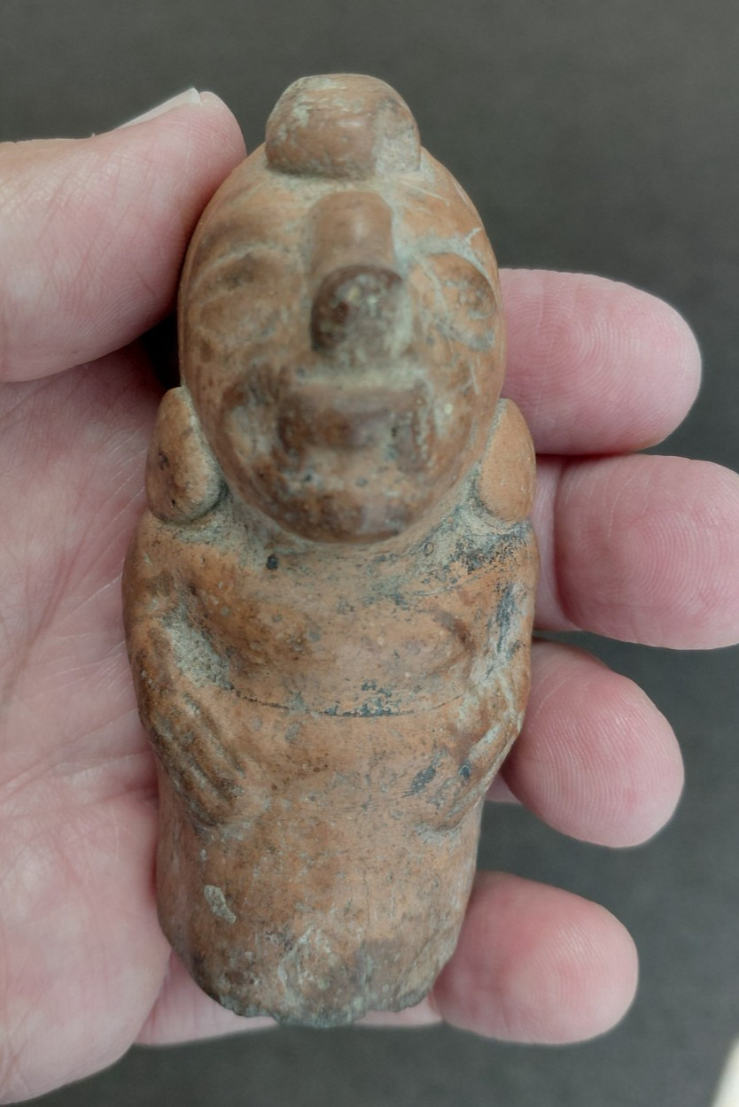 Mayan Pre-Columbian Artifact Jaquar Rattle 600-1200  CE Authentic WORKS