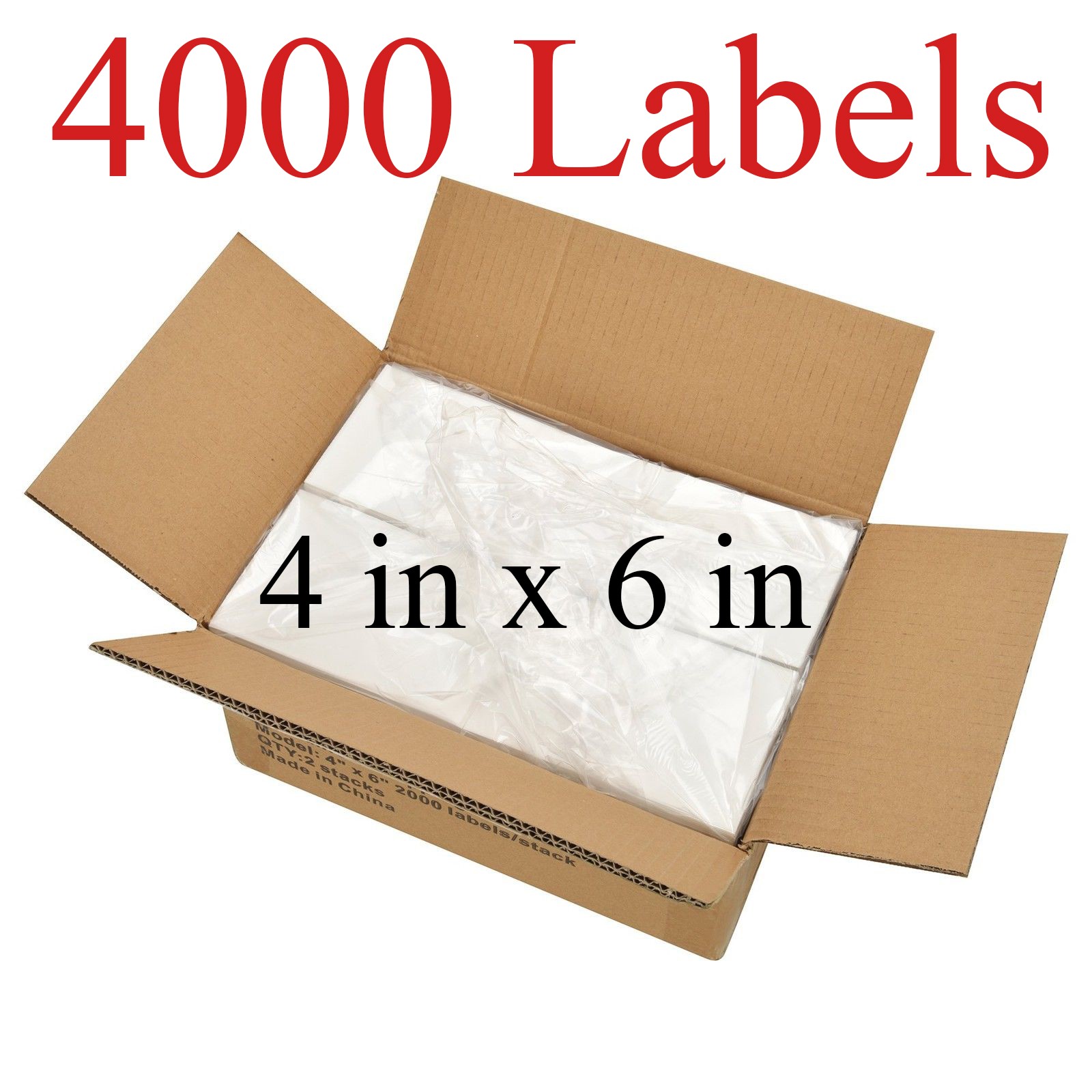 4000 - 4x6 Fanfold Direct Thermal Shipping Labels for Zebra & Rollo Printers US