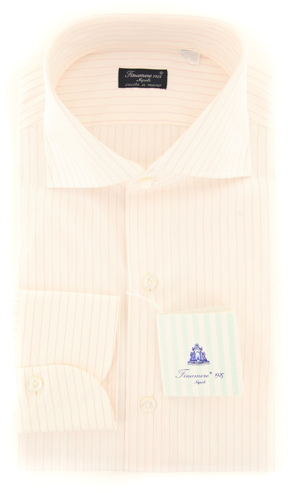 Finamore Napoli White Striped Shirt - Slim - 16/41 - (2018030115)
