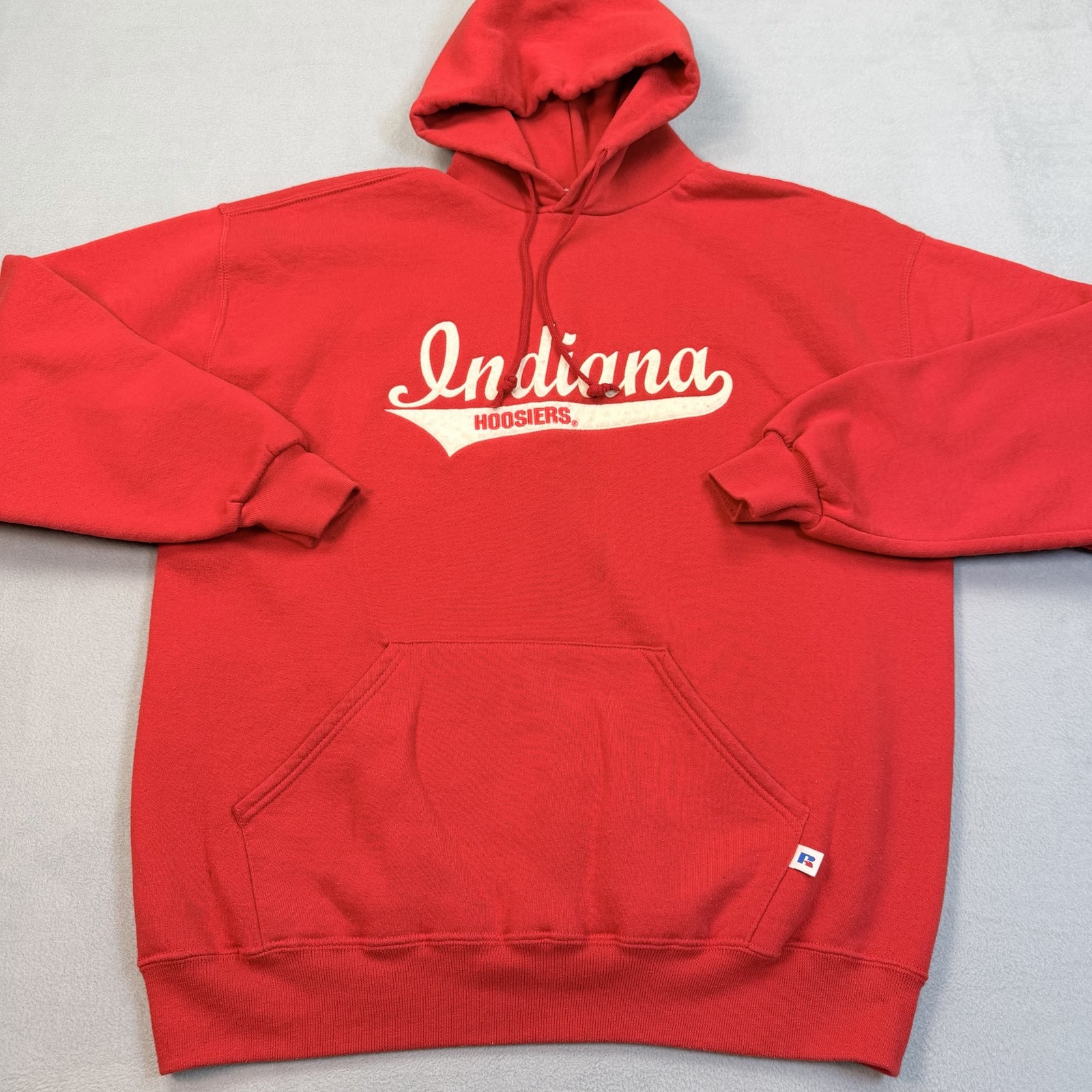 Vintage Indiana Hoosiers Hoodie Sweatshirt Mens XL Red Russell Athletic Mexico